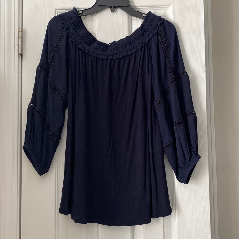 Navy Loft Off the Shoulder Top